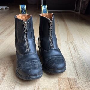 Kids Black Leather paddock boots